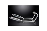 Sistema di scarico completo per 1200 Thruxton R/Rs 16-22 Tri-Ovale 420mm R/H Stainless Silenziatore 2-2