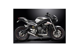 Sistema di scarico completo per Triumph Street Triple 765Rs 2017-2020 343mm X-Ovale Stainless Can