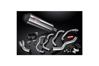 Système Complet D'Échappement pour Kawasaki Zzr600 D/E Zzr400 K/N 90-09 4-1 343Mm X-Ovale Inoxydable Silencieux