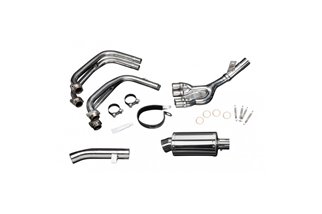 Sistema di scarico completo silenziatore ovale in acciaio inox 225mm suzuki gsx1400 2001 2004