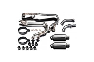 Sistema di scarico completo silenziatore ovale in acciaio inox 225mm honda vfr800 1997 2001