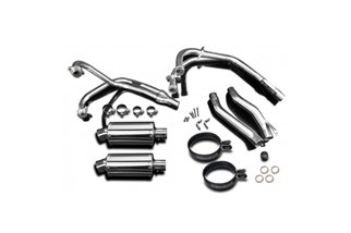 Sistema di scarico completo silenziatori ovali in acciaio inox 225mm honda vfr800 2002 2013