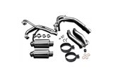 Sistema di scarico completo silenziatori ovali in acciaio inox 225mm honda vfr800 2002 2013