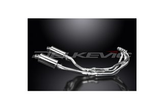 Sistema di scarico completo silenziatori ovali in acciaio inox 225mm honda vfr800 2002 2013