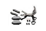 Sistema di scarico completo silenziatori ovali in acciaio inox 225mm kawasaki gpz500s 1987 2007