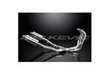 Sistema di scarico completo silenziatori ovali in acciaio inox 225mm kawasaki gpz500s 1987 2007