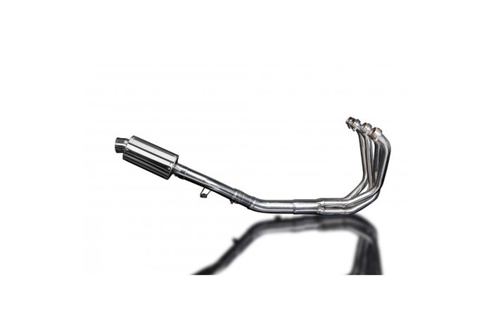 Complete exhaust system with 225mm stainless steel silencers. kawasaki zzr400 1990 2009