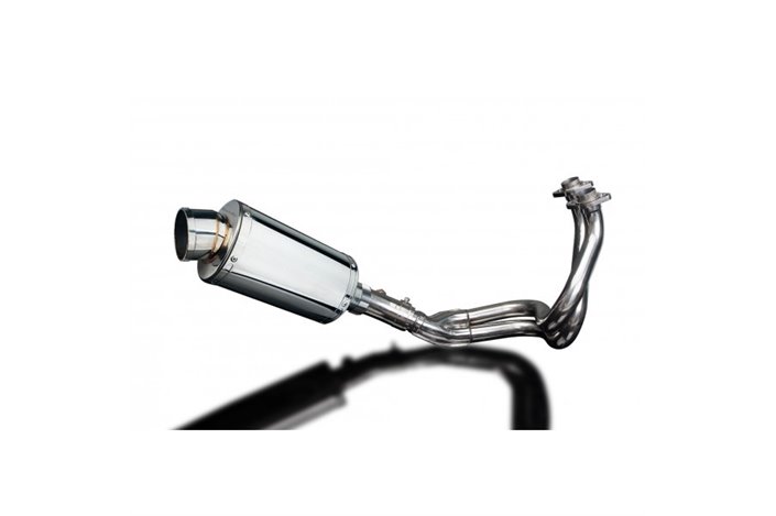 Sistema di scarico completo silenziatori ovali in acciaio inox 225mm yamaha xjr1200 1995 1998