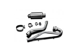 Sistema di scarico completo silenziatori ovali in acciaio inox 225mm yamaha fj1200 1986 1987