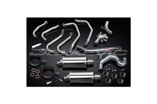 Sistema di scarico completo per Honda Vfr800 Vtec 2002-13 Silenziatori Ovali Inox 225mm