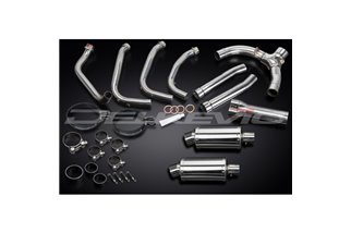 Sistema di scarico completo per Honda Cb1100Sf X11 1999-02 4-2 225mm Stainless Ovale Silenziatori