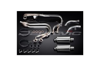 Komplette Abgasanlage für Honda St1100 Pan European 89–02, 225 mm ovale Stahlschalldämpfer