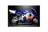 Komplette Abgasanlage für Honda Cbr900Rr Fireblade 1992–99. Ovaler Edelstahlschalldämpfer 225 mm