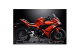 Komplette Abgasanlage für Kawasaki Ninja 650 2017–21. Ovaler Edelstahl-Schalldämpfer 225 mm