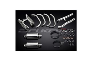 Sistema di scarico completo per Suzuki Gsx1400 01-04 4-2 Silenziatore Ovale Inox 225mm