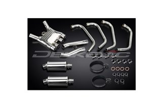 Sistema di scarico completo per Yamaha Fj1200 1Tx 1986-87 Silenziatori Ovali Inox 225mm