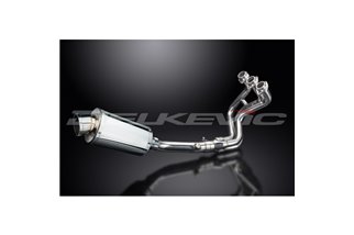 Komplette Auspuffanlage für Yamaha Mt09 Mt-09 2013–2020 3–1 225 mm ovaler Edelstahl-Schalldämpfer