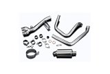 Sistema di scarico completo silenziatori ovali in acciaio inox 225mm yamaha fjr1300 2001 2005