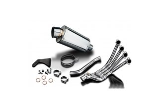 Sistema di scarico completo silenziatori ovali in acciaio inox 225mm kawasaki gpz1100s 1995 1998