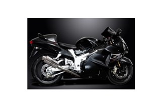 Komplette Abgasanlage für Suzuki Gsx1300R Hayabusa 99–07 Decat Full 4–1 225 mm Edelstahl Oval