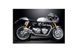 Komplette Abgasanlage für 1200 Thruxton R/Rs 16–22 Ss70 Oval 225 mm Edelstahl-Schalldämpfer 2–2