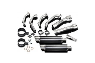 Complete exhaust system 350mm BSAU round carbon silencer Yamaha XJ600 Diversion 1992 2004