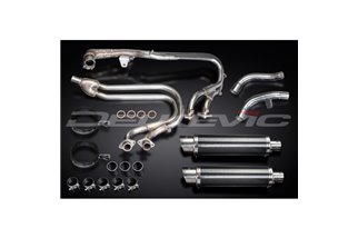 Sistema di scarico completo per Honda St1100 Pan European 1989-2002 350mm Carbon Tondo Silenziatori