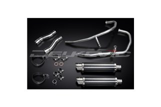 Complete exhaust system for Kawasaki Gpz500S 2-2 Silencers 350mm Carbon Round Bsau