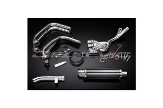 Sistema di scarico completo per Yamaha Fzs600 Fazer 98-03 Silenziatore 350mm Carbon Tondo Bsau