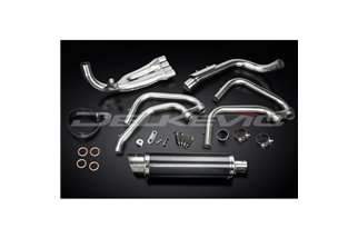 Komplette Abgasanlage für Honda Cb600F Hornet 1998–02, runder 350-mm-Carbon-Schalldämpfer