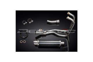 Sistema di scarico completo per Kawasaki Er5 1996-07 Silenziatore tondo in carbonio da 350 mm