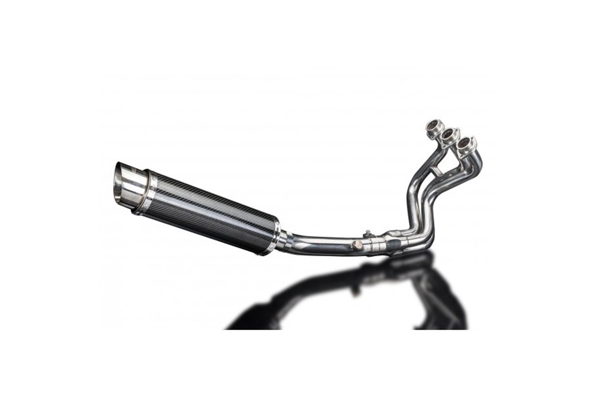 Complete exhaust system 350mm carbon round bsau silencer kawasaki z650 2017 2021