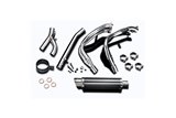 Sistema di scarico completo 350mm rotondo carbonio triumph street triple 675 2013 2016