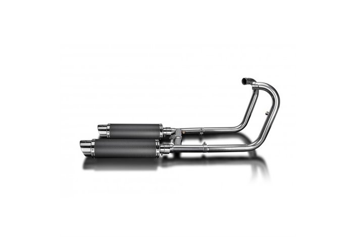 Full Exhaust System For W650 W800 99-23 Dl10 350mm Carbon Fiber Round Mufflers 2-2