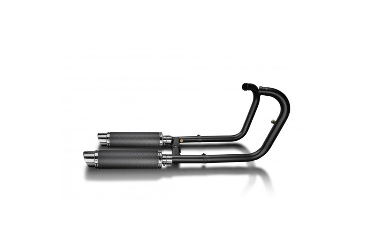 Complete exhaust system for W650 W800 99-23 Dl10 Round Mufflers 350mm Carbon Fiber 2-2 Ceramic