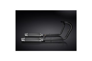 Complete exhaust system for W650 W800 99-23 Dl10 Round Mufflers 350mm Carbon Fiber 2-2 Ceramic