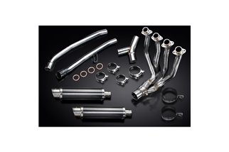 Complete exhaust system for Kawasaki Zzr1400 12-20 4-2 Silencers 350mm Carbon Round Bsau