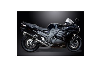 Sistema di scarico completo per Kawasaki Zzr1400 12-20 4-2 Silenziatori 350mm Carbon Tondo Bsau