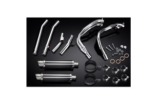 Sistema di scarico completo per Suzuki Gsx1300R Hayabusa 99-07 Decat 4-2 350mm Carbon Tondo Bsau