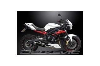 Sistema di scarico completo per Triumph Street Triple 675 13-16 Decat 350mm Tondo Carbon