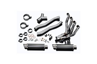 Full Exhaust System Carbon Muffler Full Exhaust System 350mm Honda NT650V Deauville 1998 2005