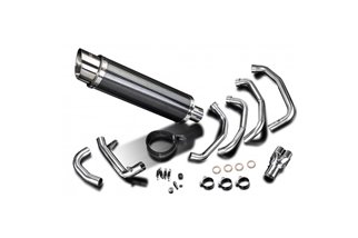 Complete exhaust system 350mm carbon round bsau kawasaki zzr1400 2006 2007