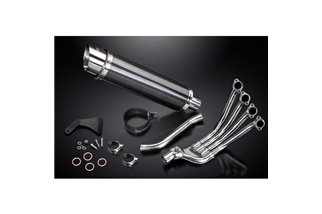 Sistema di scarico completo per Honda Cb650R Cb650R 2019-2021 4-1 Silenziatore tondo in fibra di carbonio da 350 mm