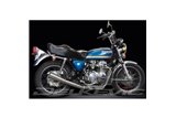 Komplette Abgasanlage für Honda CB550F 1975–77. Kompletter 4-1 klassischer Megaphon-Schalldämpfer aus Edelstahl