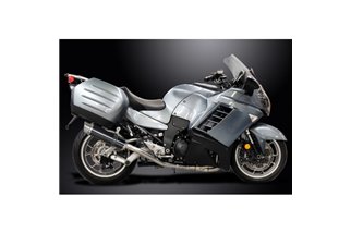 Komplette Abgasanlage für Kawasaki Gtr1400 07-20. Runder Carbon-Schalldämpfer 350 mm