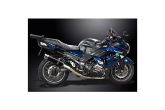 Sistema di scarico completo per Kawasaki Zzr1400 06-07 4-2 Silenziatori 350mm Carbon Tondo Bsau