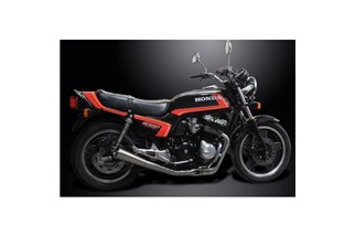 Komplette Abgasanlage Kawasaki KZ1000 LTD-B1-B2 77–78 klassisches Megaphon aus Edelstahl