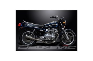 Komplette Abgasanlage für Suzuki Gsx750E 1980–1983. Kompletter 4-1-Edelstahl-Klassiker-Megaphon-Schalldämpfer