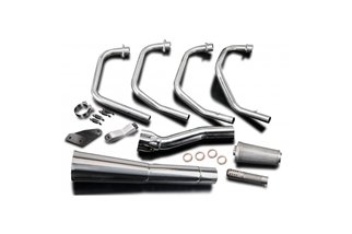 Complete exhaust system honda cb400f 1975-77 classic stainless steel megaphone honda cb400f 1975 1977