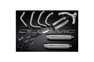 Sistema di scarico completo per Honda Cbr1100Xx Blackbird 350mm Stainless Tondo Bsau